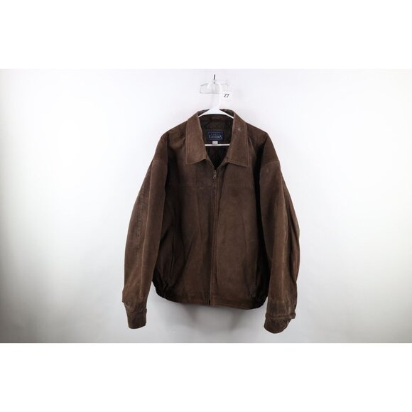 Vintage 90s Streetwear Mens Large Distressed Quilted Suede Leather